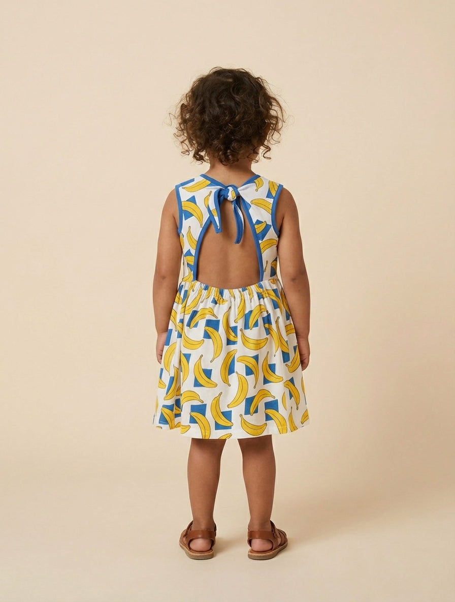Vestido infantil algodón orgánico Platanos