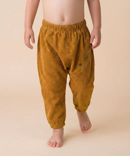 Pantalón infantil Pana de algodon organico Mostaza