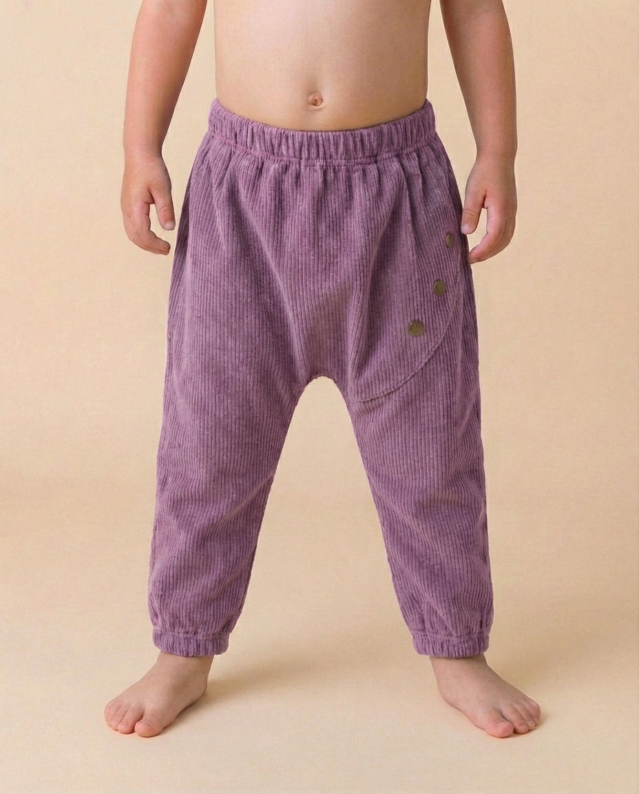 Pantalón infantil Pana de algodon organico Lila