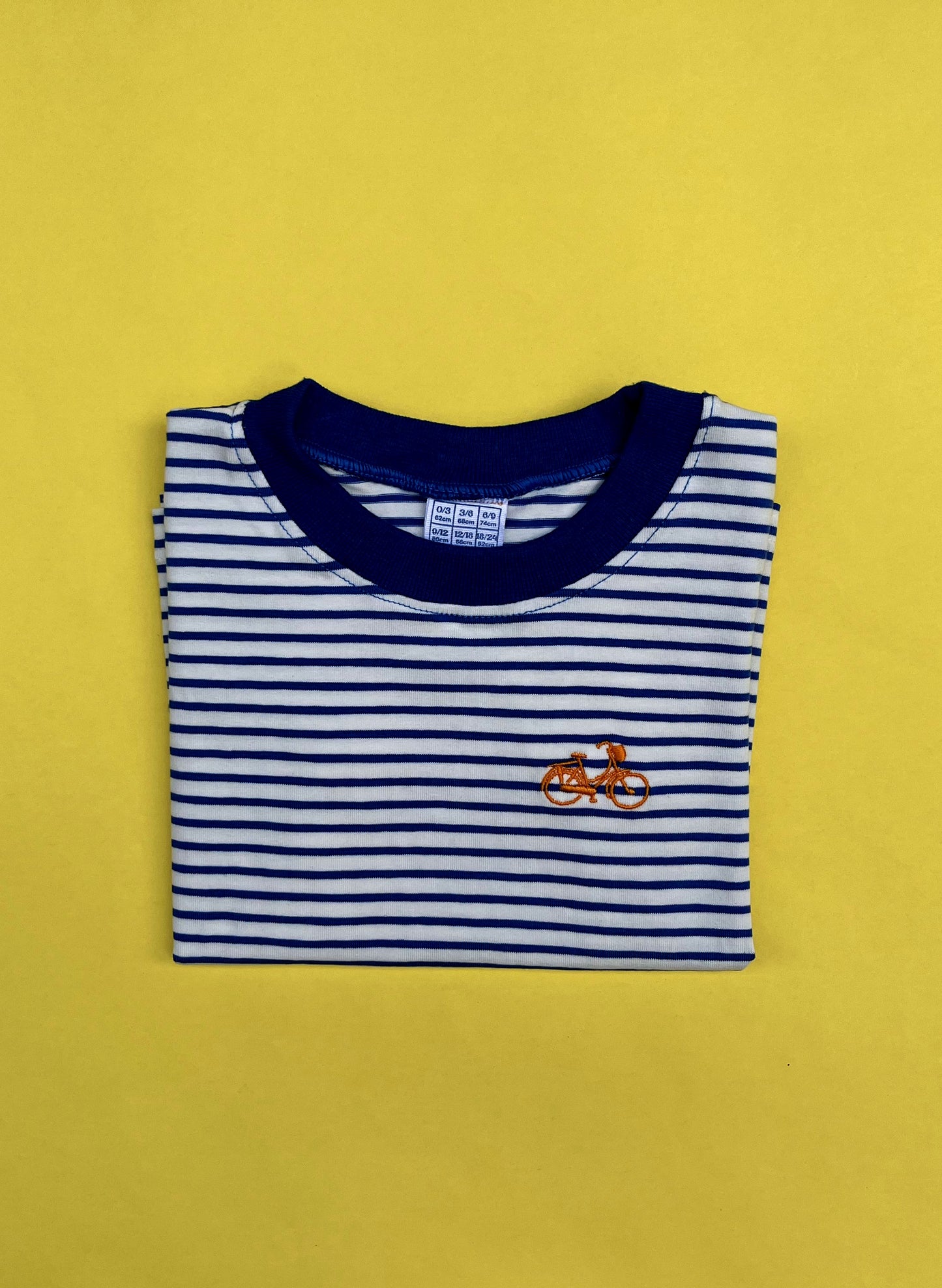 Camiseta infantil algodón orgánico rayas Azules