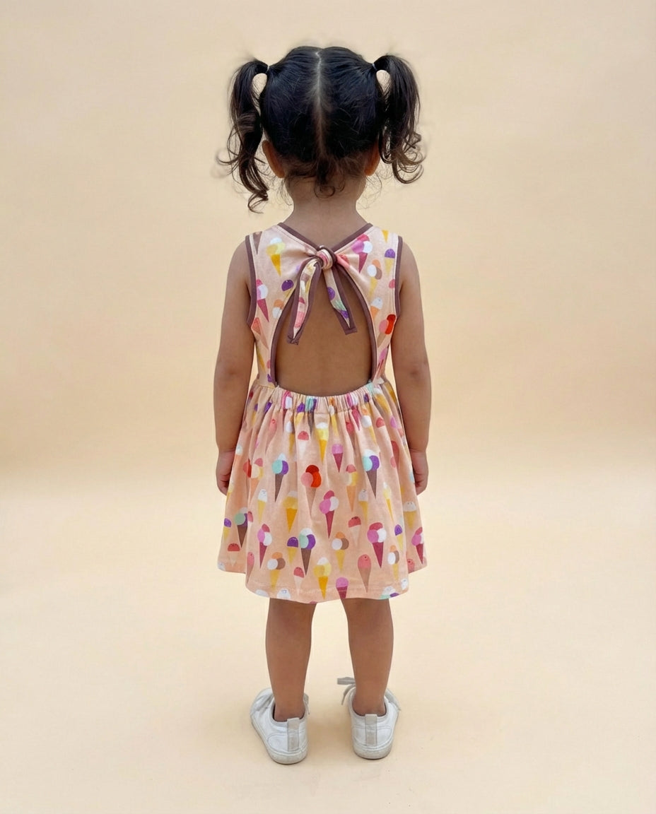 Vestido infantil algodón orgánico Helados