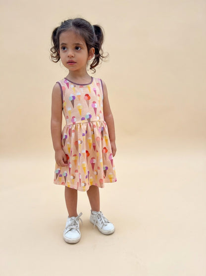 Vestido infantil algodón orgánico Helados