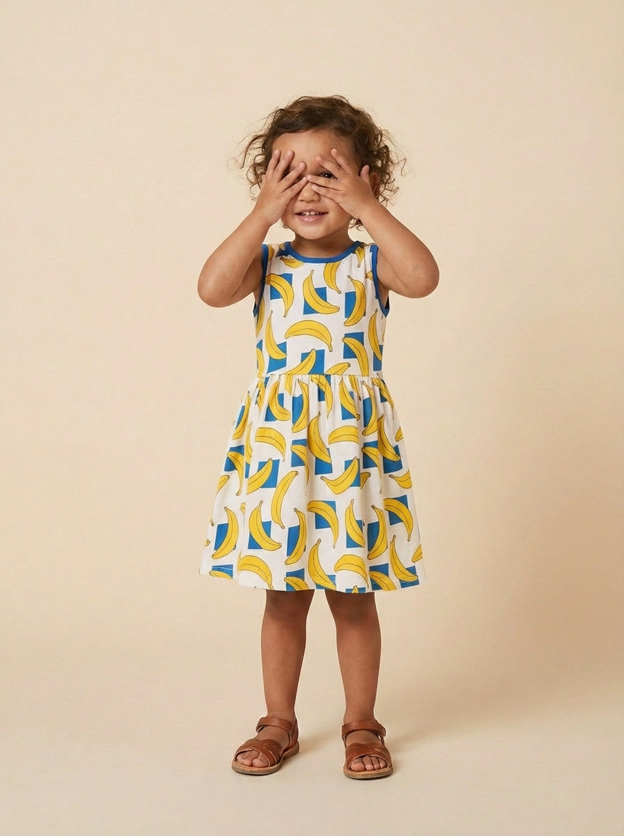 Vestido infantil algodón orgánico Platanos