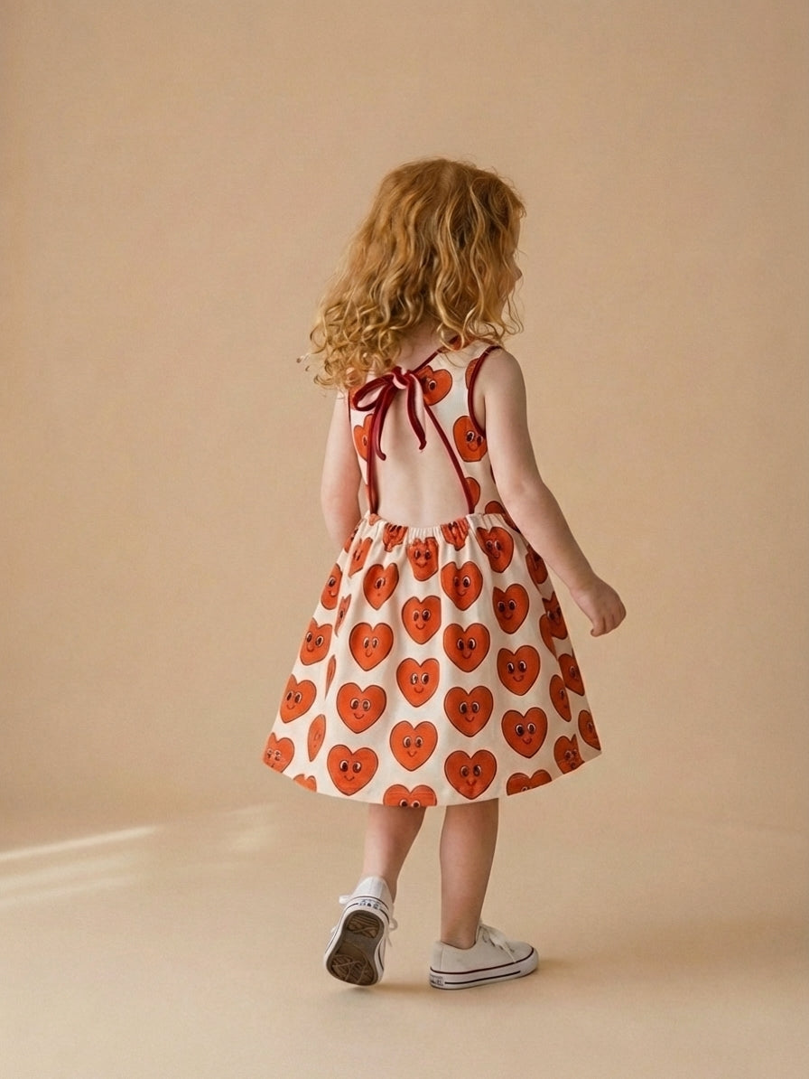 Vestido infantil algodón orgánico Corazones